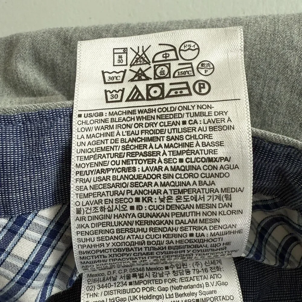 Banana Republic Men's Kentfield Pants Heather Grey Cotton Size 36 x 32